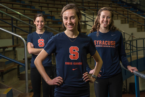 Malone sisters Margo (middle), Shannon (right) and Mary (left) will all be eligible to run on the same team for the first time since high school.