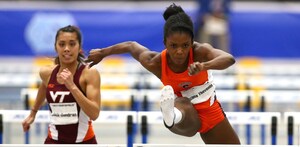 Tia Thevenin was the first to advance to Oregon, finishing 12th in the 100 meter hurdles to earn the Orange’s only qualifying spot in a sprinting event.